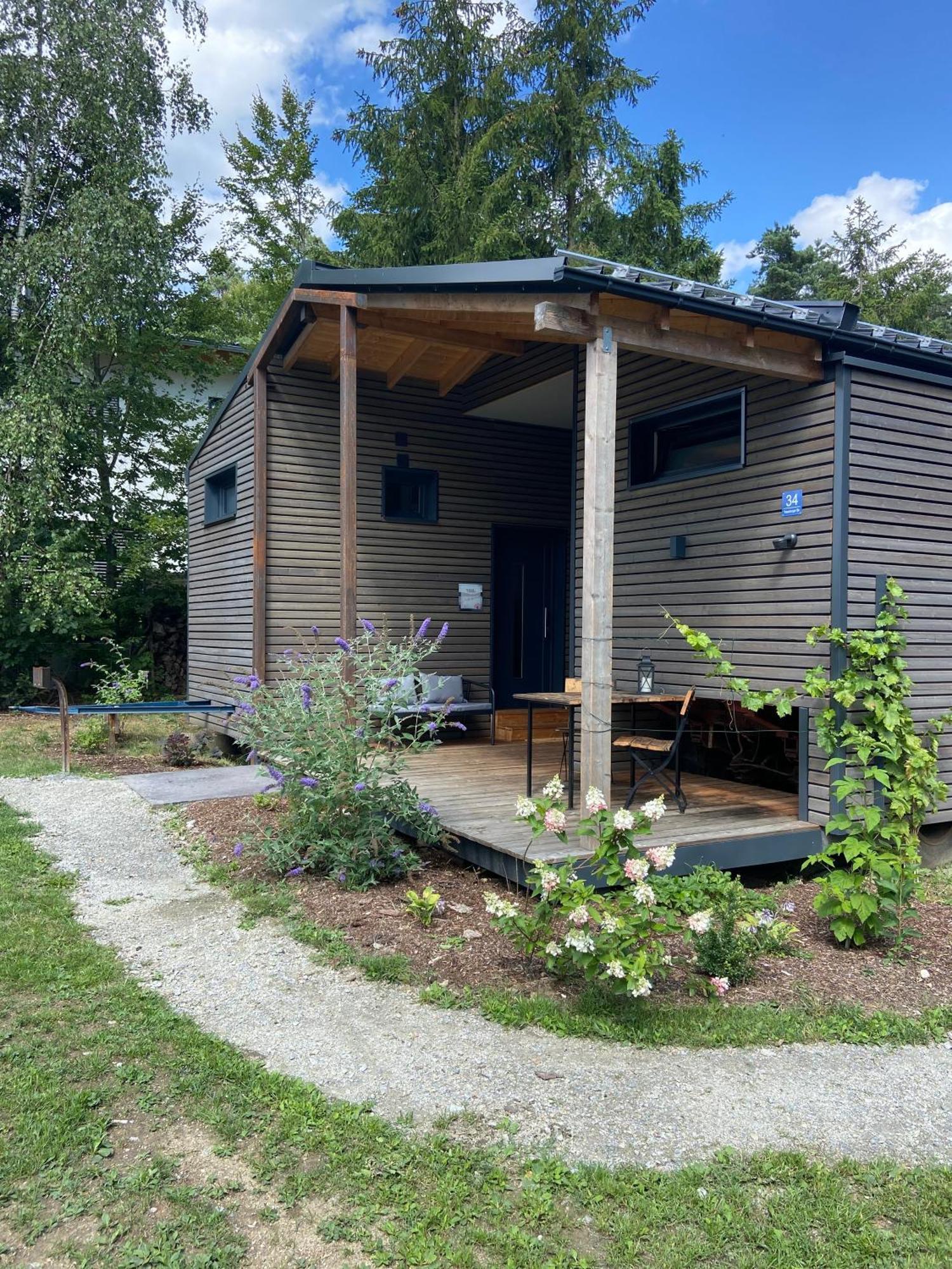 Modernes Tinyhouse Trailer Cabins Am Waldrand - Mit Seezugang Eging Dış mekan fotoğraf